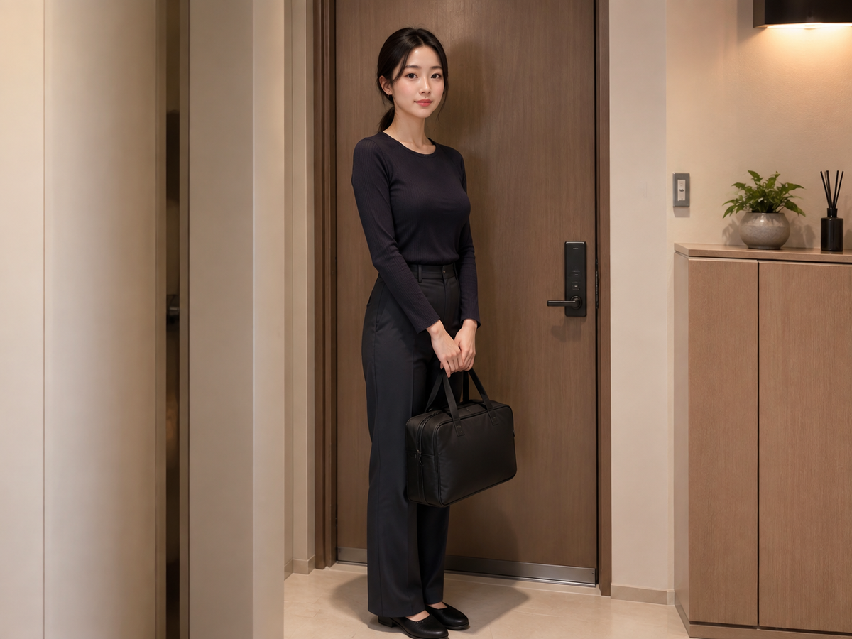 인천 부평 방문 홈케어 일정을 준비하는 젊은 성인 한국 여성 관리사